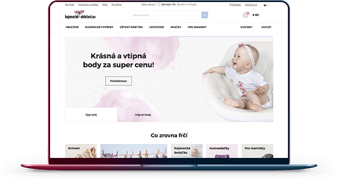Náhled e-shopu Kojenecké oblečení.eu